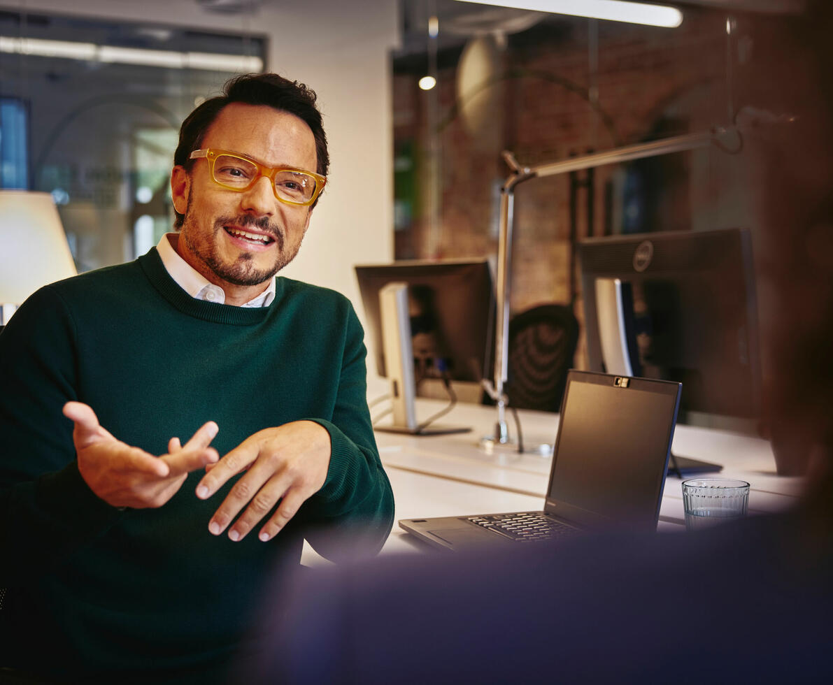 A man smiling