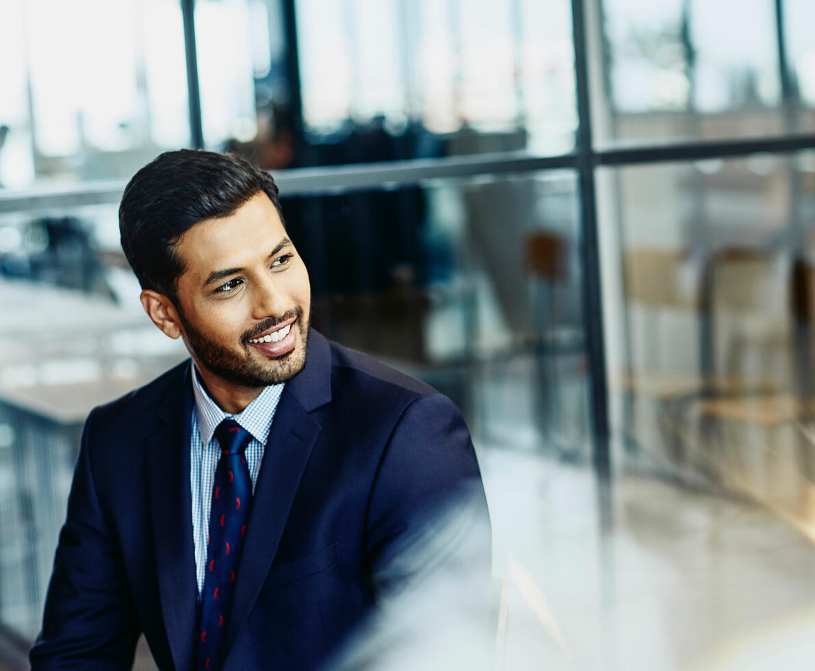 A man smiling