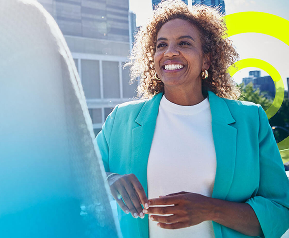 woman smiling at work