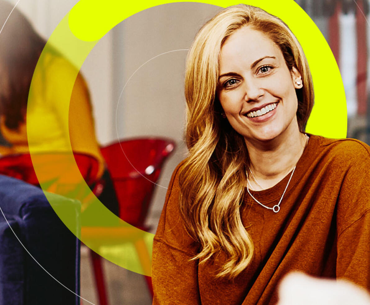 woman smiling at work