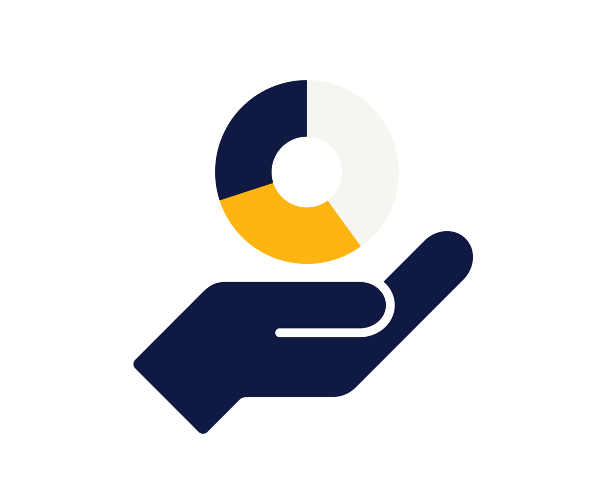 illustration av en hand som håller i ett diagram