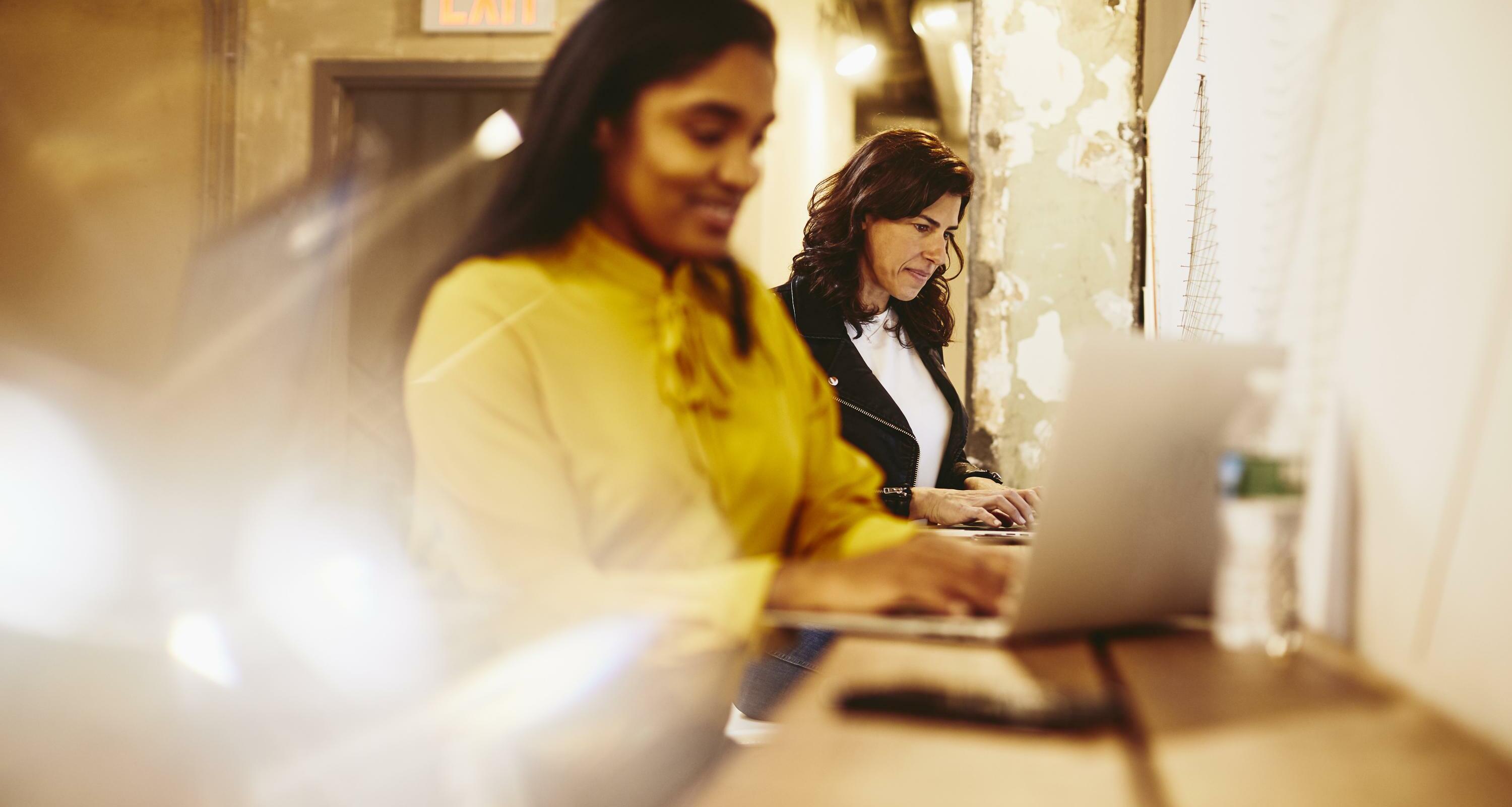 Women working on their laptops